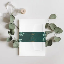 Eucalyptus Botanical Emerald Greenery Bröllop Band För Inbjudningskort