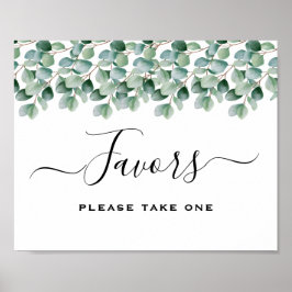 Eucalyptus Botanical Greenery Wedding Favors-tecke Poster