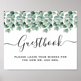 Eucalyptus Botanical Greenery  Wedding Poster