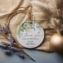 Eucalyptus Botanical Guld Baby Shower Tack Gåvor Etiketter