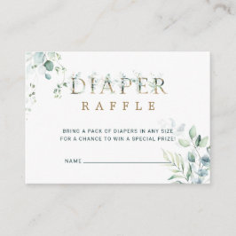 Eucalyptus Botanical Guld Brev Diaper Raffle Tilläggskort