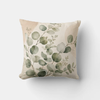 Eucalyptus Botanical Leaves Decorative Pillow Kudde