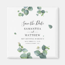 Eucalyptus Botanisk Grönska Spara Datum Magnet