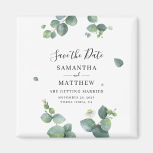 Eucalyptus Botanisk Grönska Spara Datum Magnet