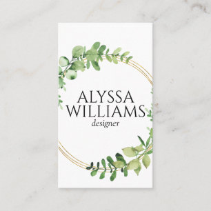 Eucalyptus botaniska Grey Modern Elegant Visitkort