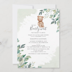 Eucalyptus botaniska moderna Par Baby Shower Inbjudningar