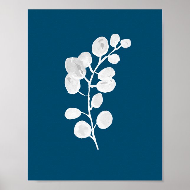 Eucalyptus botaniska Plant Watercolor Painting Poster (Framsidan)