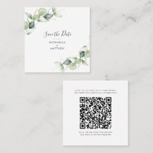 Eucalyptus botaniska QR-kod Spara datumkortet Fyrkantigt Visitkort