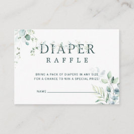 Eucalyptus Botaniskt babyskor Diaper Raffle Tilläggskort