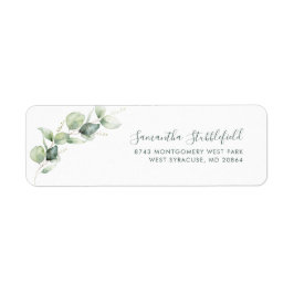 Eucalyptus Botaniskt minimalistisk Returadress Etikett
