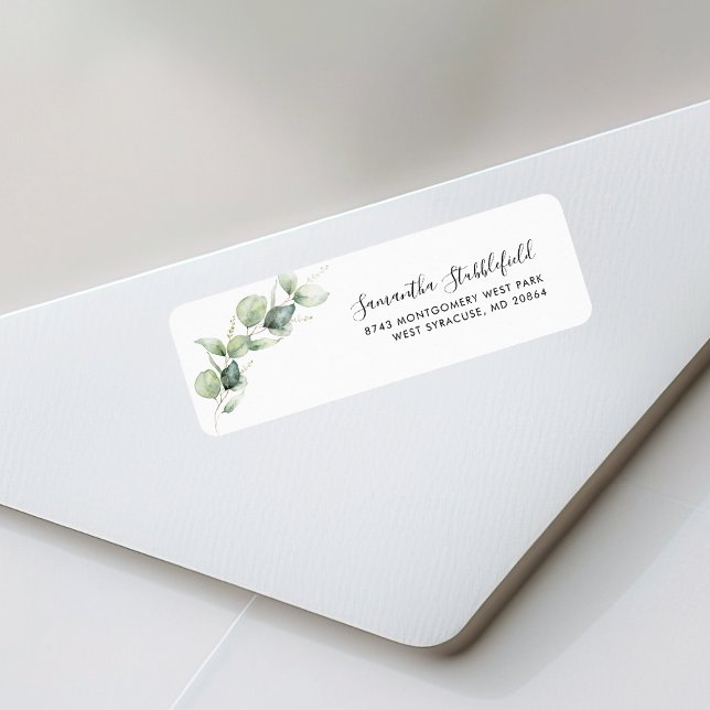 Eucalyptus Botaniskt minimalistisk Returadress Etikett (Eucalyptus Botanical Minimalist Return Address Label)