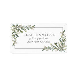 Eucalyptus Botaniskt salvia Grönten Bröllop Adress Adressetikett