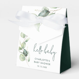 Eucalyptus Botaniskt vattenfärgat babyskor Presentaskar