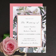 Eucalyptus Bouquet med Rosa Gräns Bröllop