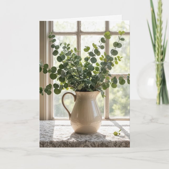 Eucalyptus Bouquet tänker på dig Kort (Framsida)
