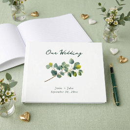 Eucalyptus branch green wedding guest book gästböcker