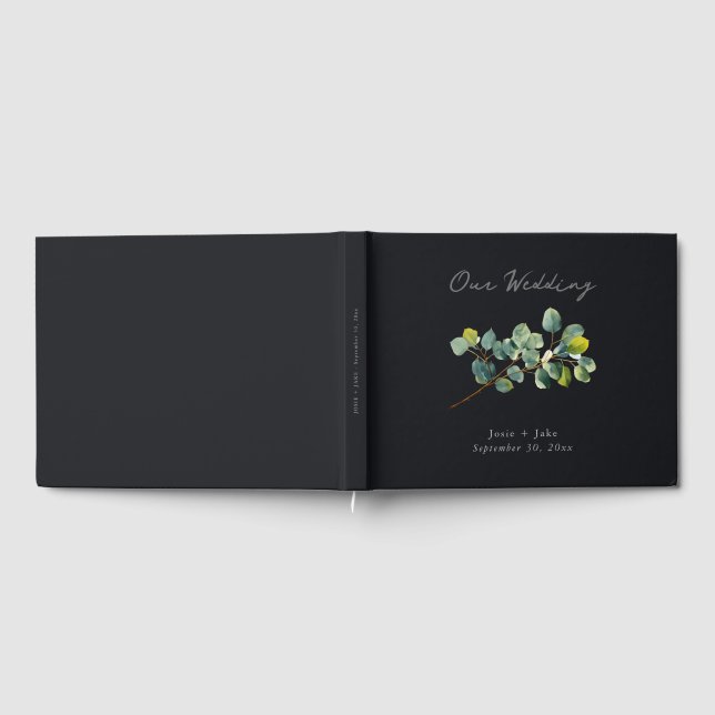 Eucalyptus branch wedding guest book gästböcker (Full)