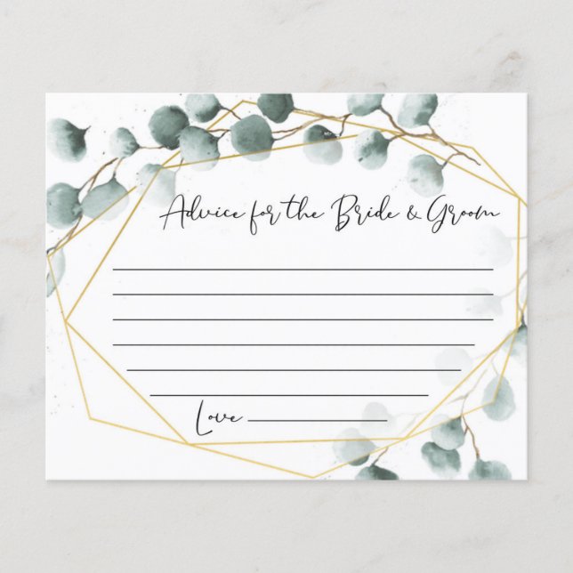 Eucalyptus Bröllop Advice-kort Flygblad (Framsidan)