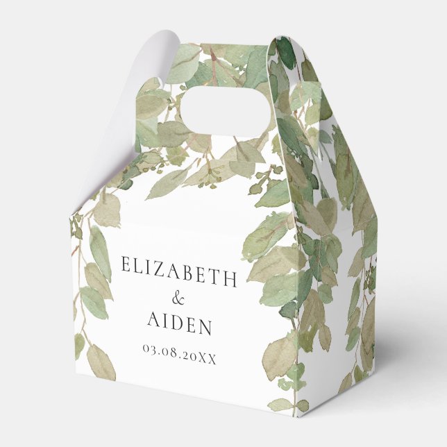 Eucalyptus Bröllop Box Geschenkschachtel Presentaskar (Framsidan Sidan)