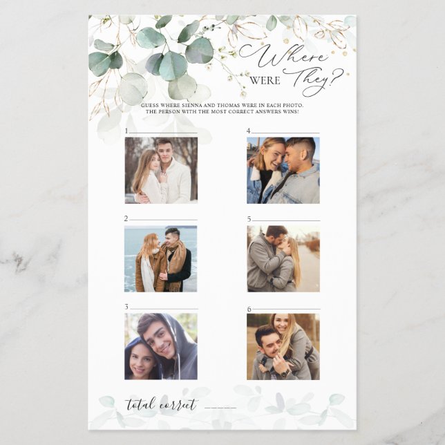 Eucalyptus Bröllop Möhippa där de var Flygblad (Framsidan)