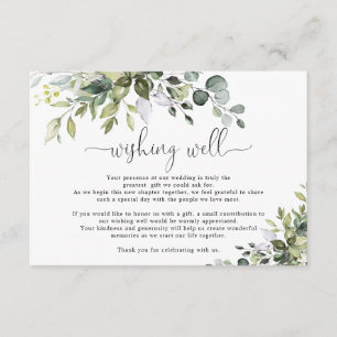 Eucalyptus bröllop önskar brunn Enclosure Card Tilläggskort