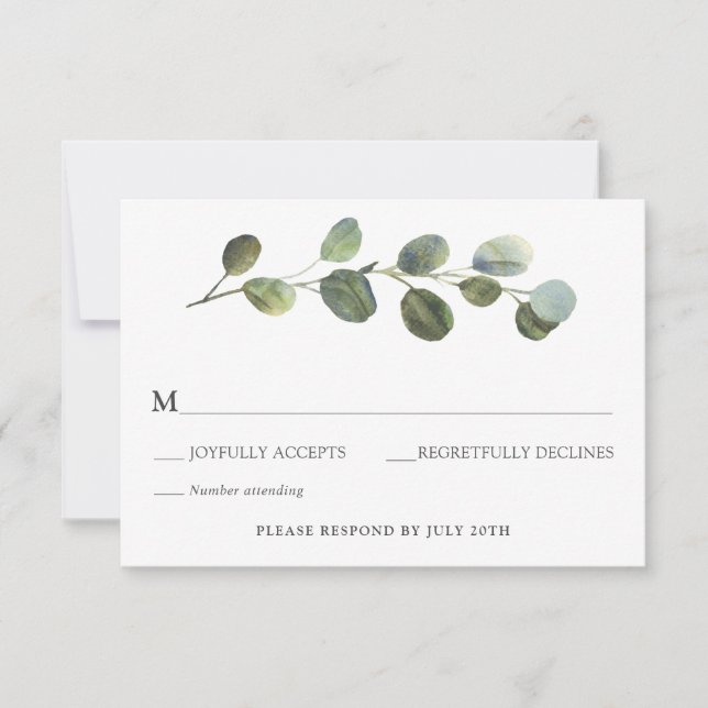 Eucalyptus-Bröllop OSA Inbjudningar (Framsida)
