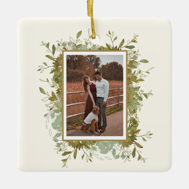 Eucalyptus Bröllop Photo Julgransprydnad Keramik (Framsida)