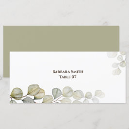 Eucalyptus Bröllop placerat kort för vattenfärg