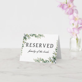 Eucalyptus bröllop reserverat bord kort