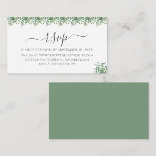 Eucalyptus bröllop RSVP-kort Tilläggskort