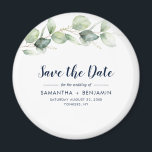 Eucalyptus Bröllop spara datum Magnet<br><div class="desc">Cute Botanical Eucalyptus Watercolor Bröllop spara datum magnet som gör en perfekt för dina gäster och som kommer att omhuldas i flera år</div>