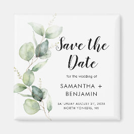Eucalyptus Bröllop spara datum Magnet