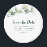Eucalyptus Bröllop spara datum Magnet<br><div class="desc">Cute Botanical Eucalyptus Watercolor Bröllop spara datum magnet som gör en perfekt för dina gäster och som kommer att omhuldas i flera år</div>