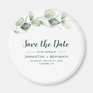 Eucalyptus Bröllop spara datum Magnet