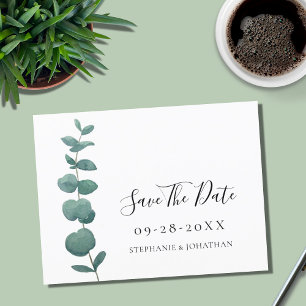 Eucalyptus Bröllop spara datum vykort
