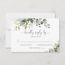 Eucalyptus Bröllop Svarskort OSA Kort