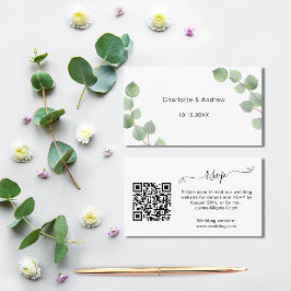 Eucalyptus bröllop svarswebbplats QR-OSA Tilläggskort