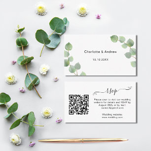 Eucalyptus bröllop svarswebbplats QR-OSA Tilläggskort