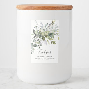 Eucalyptus Bröllop Tack Food Label Set Mat Etikett