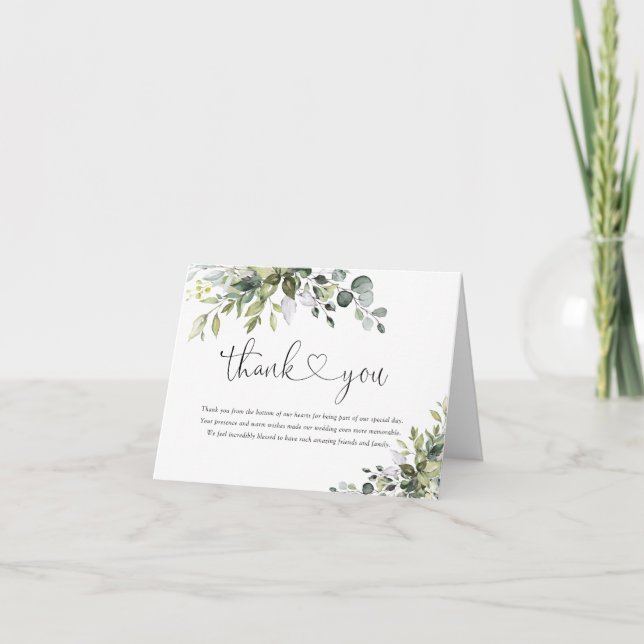 Eucalyptus Bröllop Tacksamhetskort Tack Kort (Framsida)