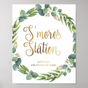 Eucalyptus bröllop-tecken för ängar station poster