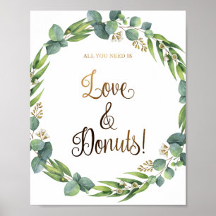 Eucalyptus bröllop-tecken för donationer poster