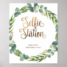 Eucalyptus bröllop-tecken för selfierat foto poster