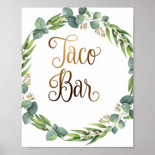 Eucalyptus bröllop tecken för tako pub poster