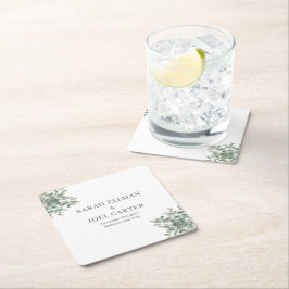 Eucalyptus Bröllop Underlägg Papper Kvadrat