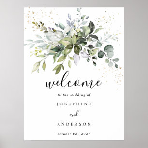 Eucalyptus Bröllop Välkommen Poster