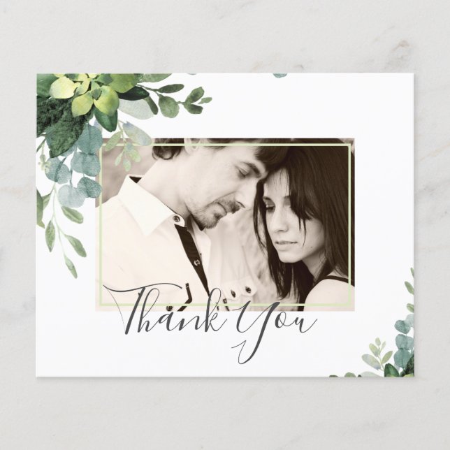 Eucalyptus Bröllop - Watercolor Greenery Löv Flygblad (Framsidan)