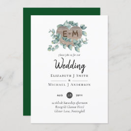 Eucalyptus Bröllop - Watercolor Greenery Monogram