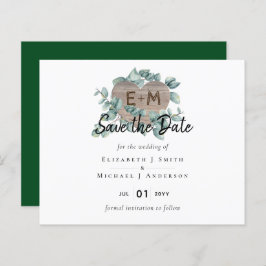 Eucalyptus Bröllop - Watercolor Greenery Monogram