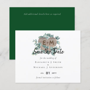 Eucalyptus Bröllop - Watercolor Greenery Monogram